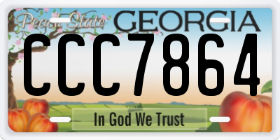 GA license plate CCC7864
