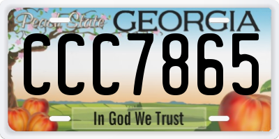 GA license plate CCC7865