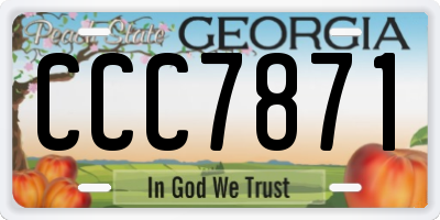 GA license plate CCC7871