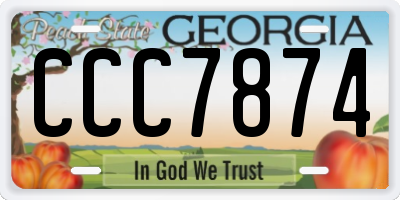 GA license plate CCC7874