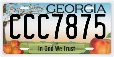 GA license plate CCC7875