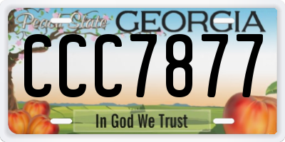 GA license plate CCC7877