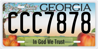 GA license plate CCC7878