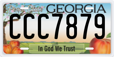 GA license plate CCC7879