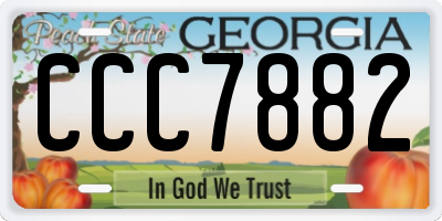 GA license plate CCC7882