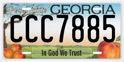 GA license plate CCC7885