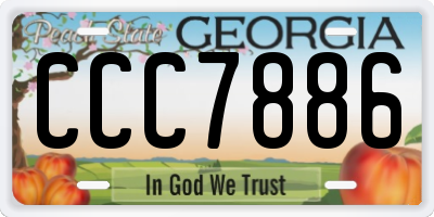 GA license plate CCC7886