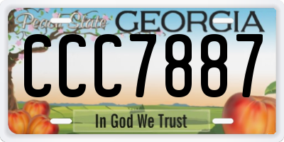 GA license plate CCC7887