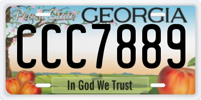 GA license plate CCC7889