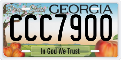 GA license plate CCC7900