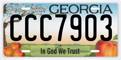 GA license plate CCC7903