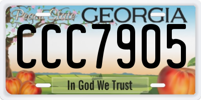GA license plate CCC7905