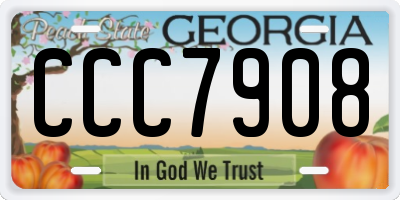 GA license plate CCC7908