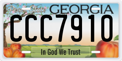 GA license plate CCC7910