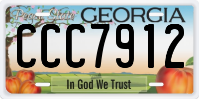 GA license plate CCC7912