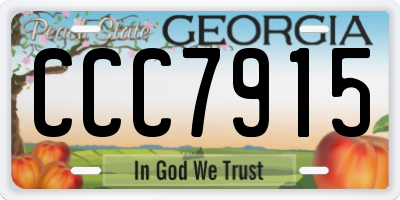 GA license plate CCC7915