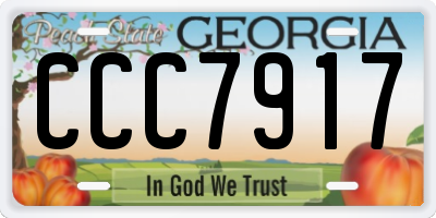 GA license plate CCC7917