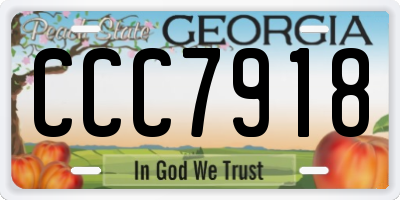 GA license plate CCC7918