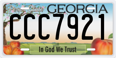 GA license plate CCC7921
