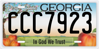 GA license plate CCC7923