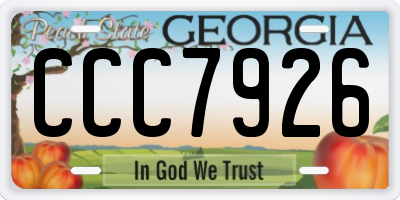 GA license plate CCC7926