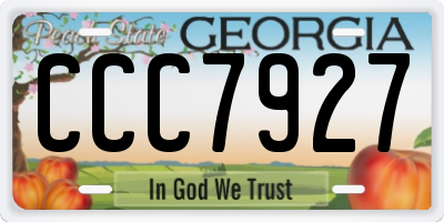 GA license plate CCC7927