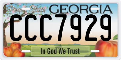 GA license plate CCC7929