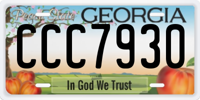 GA license plate CCC7930