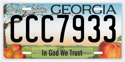 GA license plate CCC7933
