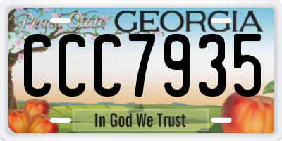 GA license plate CCC7935