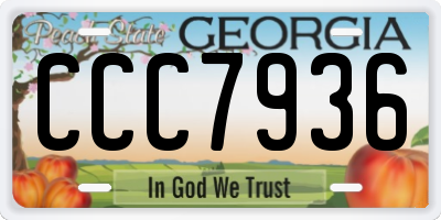 GA license plate CCC7936