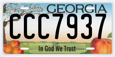 GA license plate CCC7937