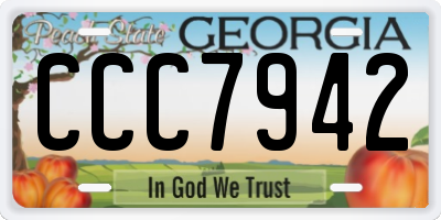 GA license plate CCC7942