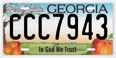 GA license plate CCC7943