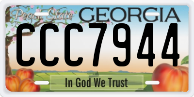 GA license plate CCC7944
