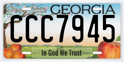 GA license plate CCC7945