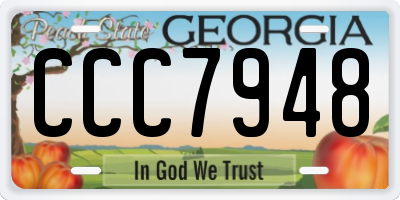GA license plate CCC7948