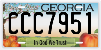 GA license plate CCC7951