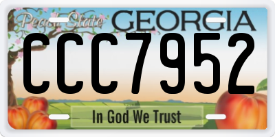 GA license plate CCC7952