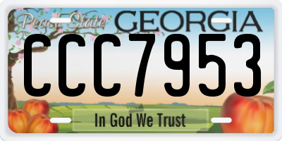 GA license plate CCC7953