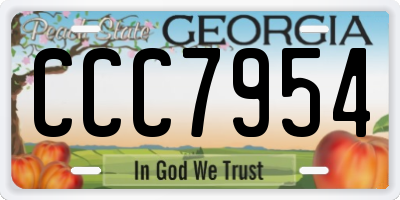 GA license plate CCC7954