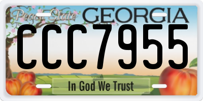 GA license plate CCC7955