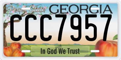 GA license plate CCC7957