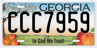 GA license plate CCC7959