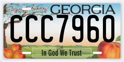 GA license plate CCC7960