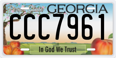 GA license plate CCC7961