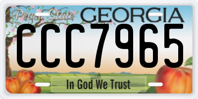 GA license plate CCC7965