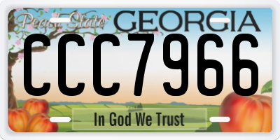 GA license plate CCC7966