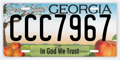 GA license plate CCC7967