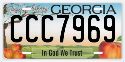 GA license plate CCC7969